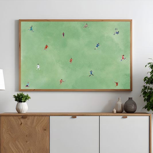 Tiny Soccer Players Printable People Art Poster