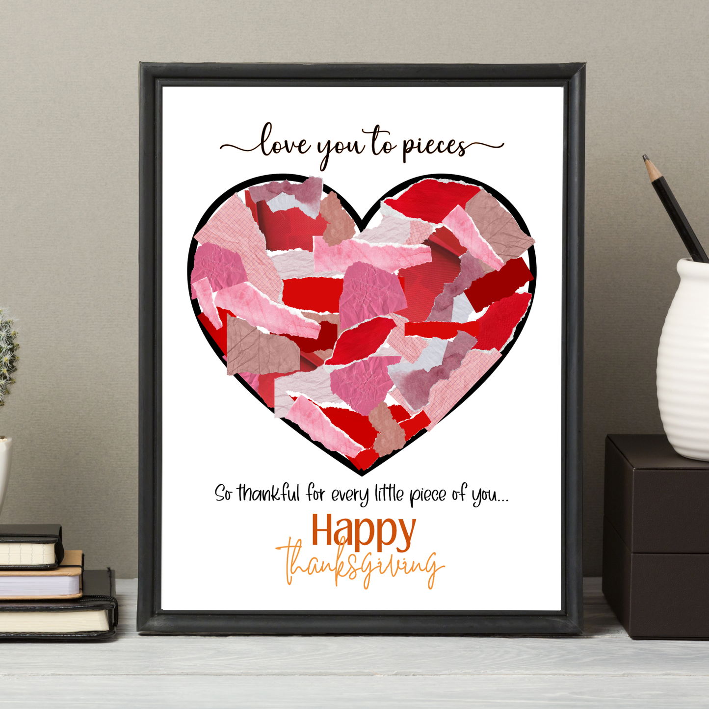 Thanksgiving Torn Paper Craft Printable Kids Fall DIY Art