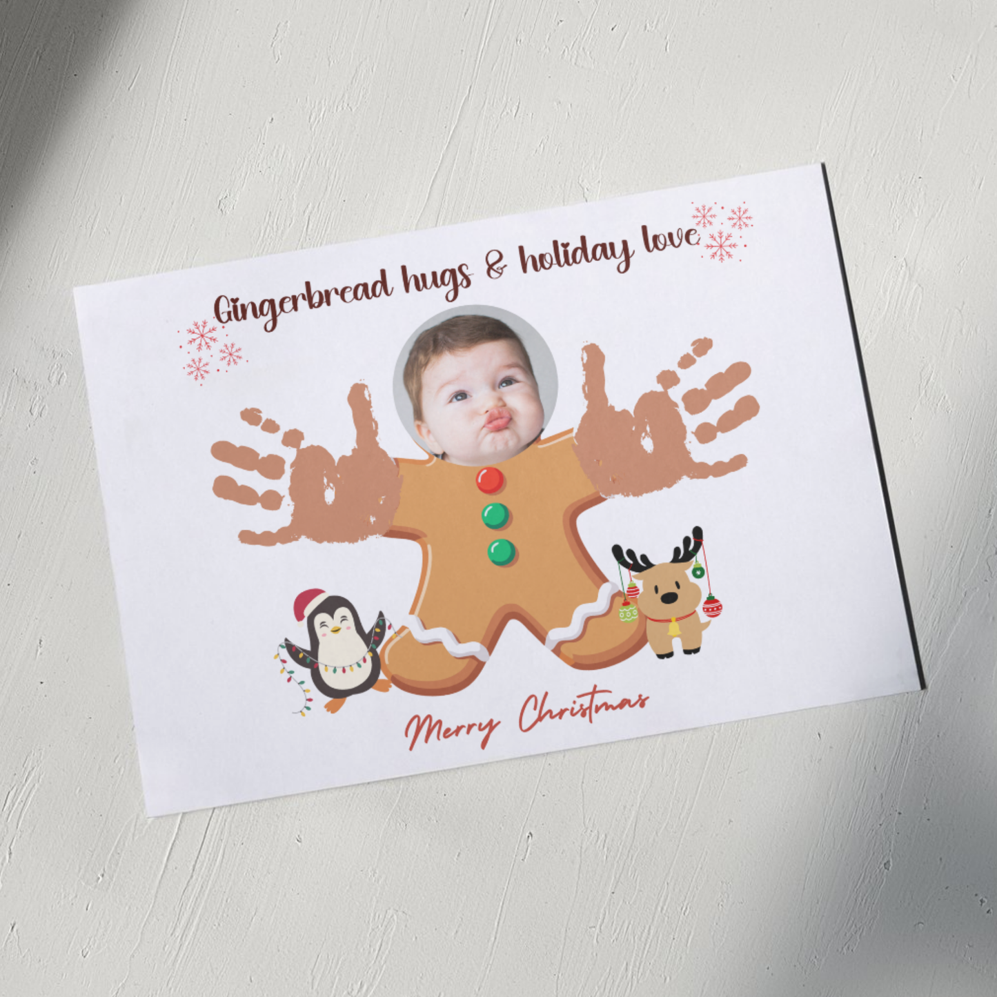 Christmas Handprint Photo Craft Kids Printable