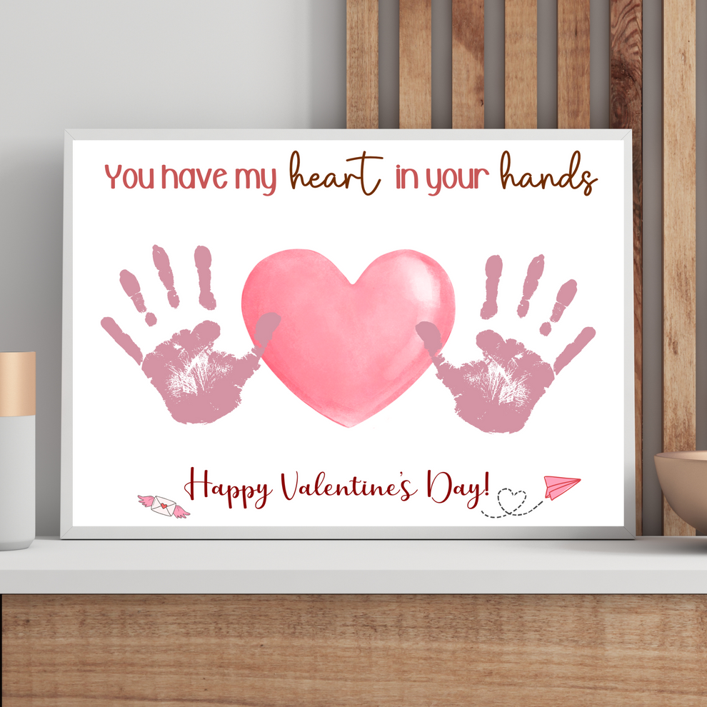 Valentines Day Handprint Holiday Crafts Printable, DIY Art for Kids ...
