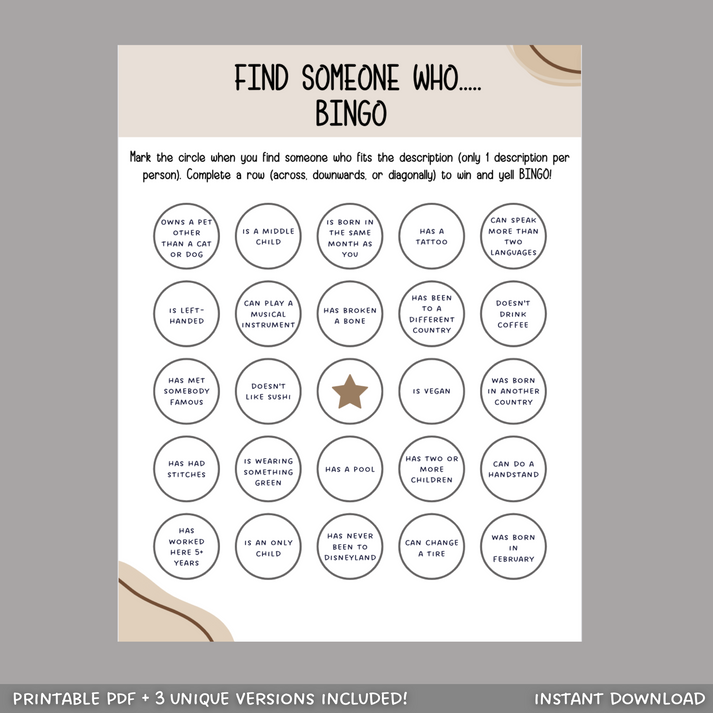 Employee Bingo, Find Someone Who Game, Fun Icebreaker Office Party Gam ...