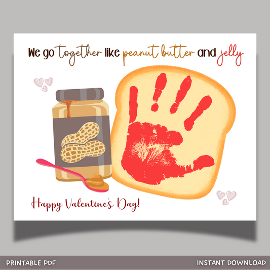 Valentines Day Handprint Holiday Crafts Printable, DIY Art for Kids