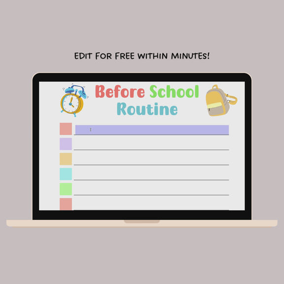 Printable Before School Checklist, Editable Morning Reminders for Kids ...