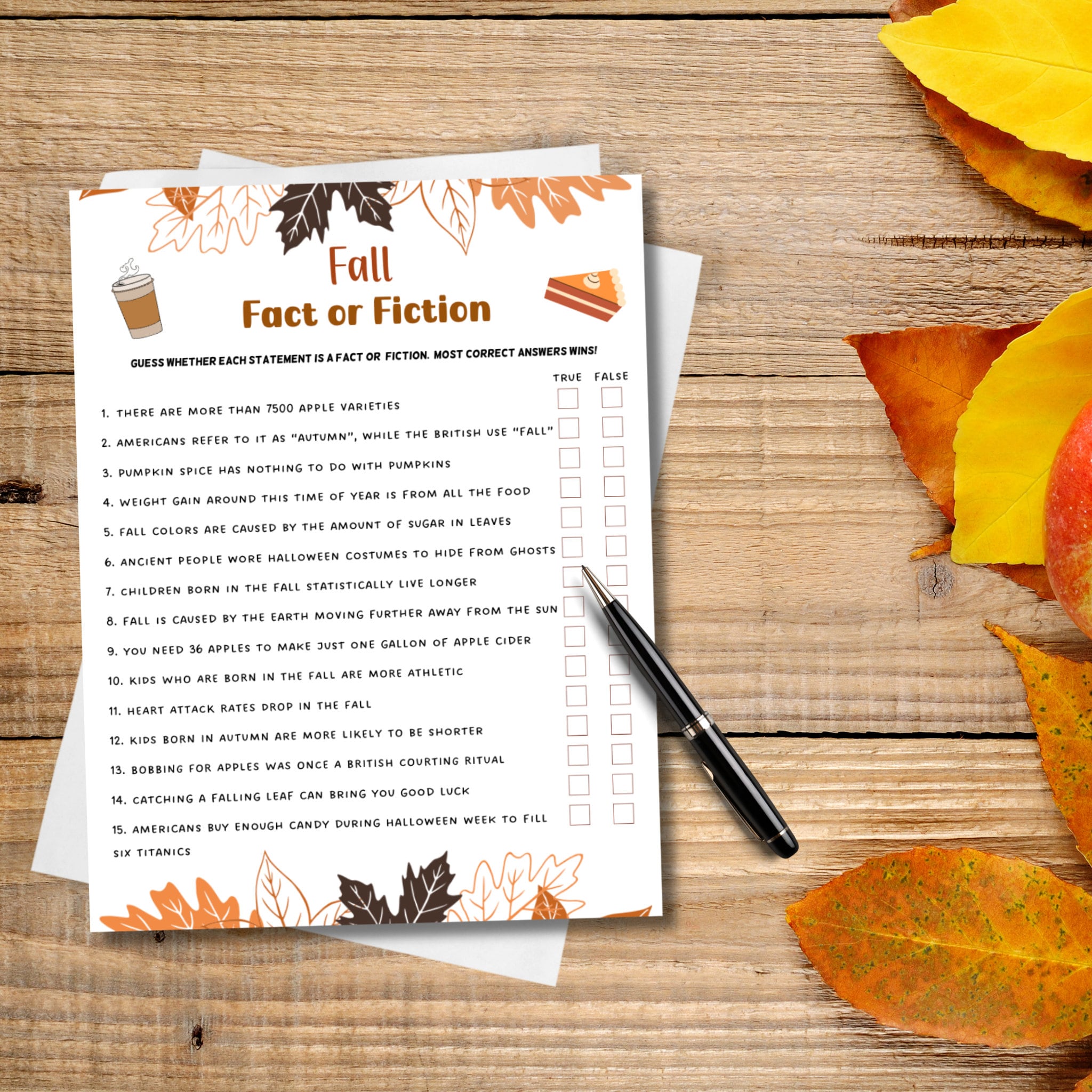 12 Fall Games Bundle Printable, Autumn Family Activity For Adults & Ki ...