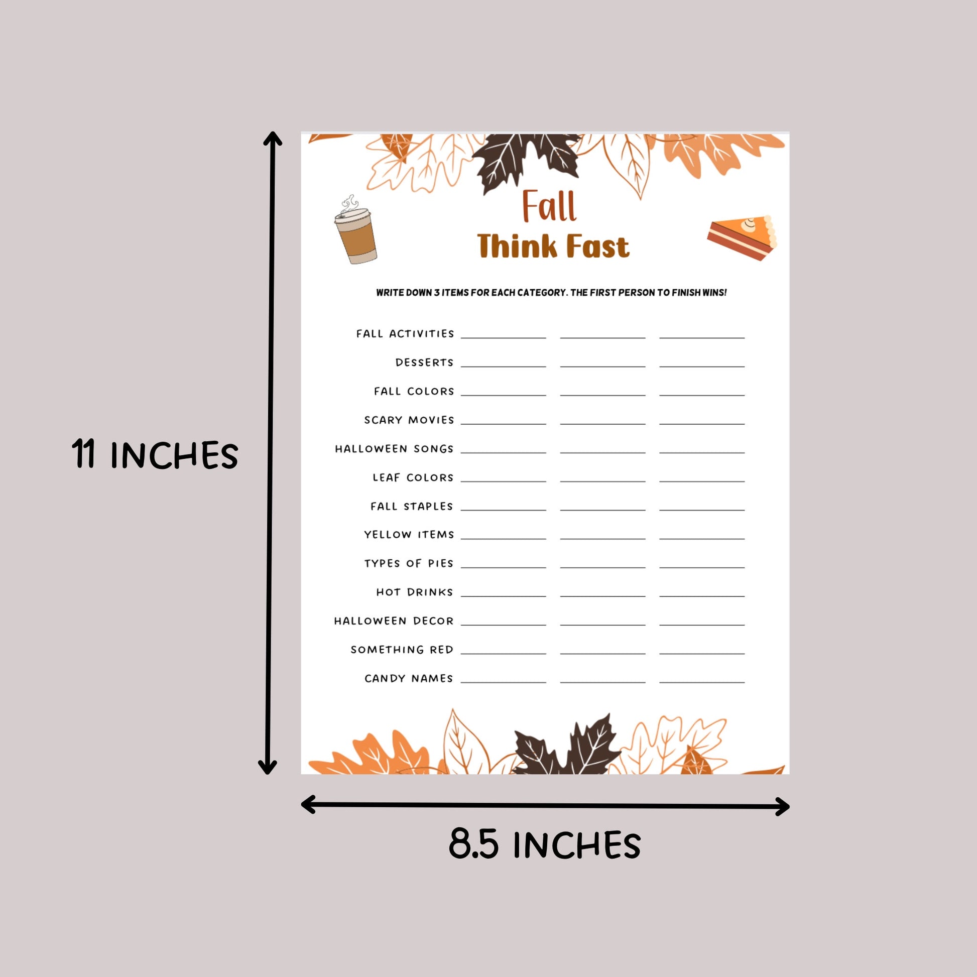 Fall Games Bundle Printable, Fall Time Family Activities, Fall Activity Adults & Kids, Fun Autumn Games, Thanksgiving Halloween Printables