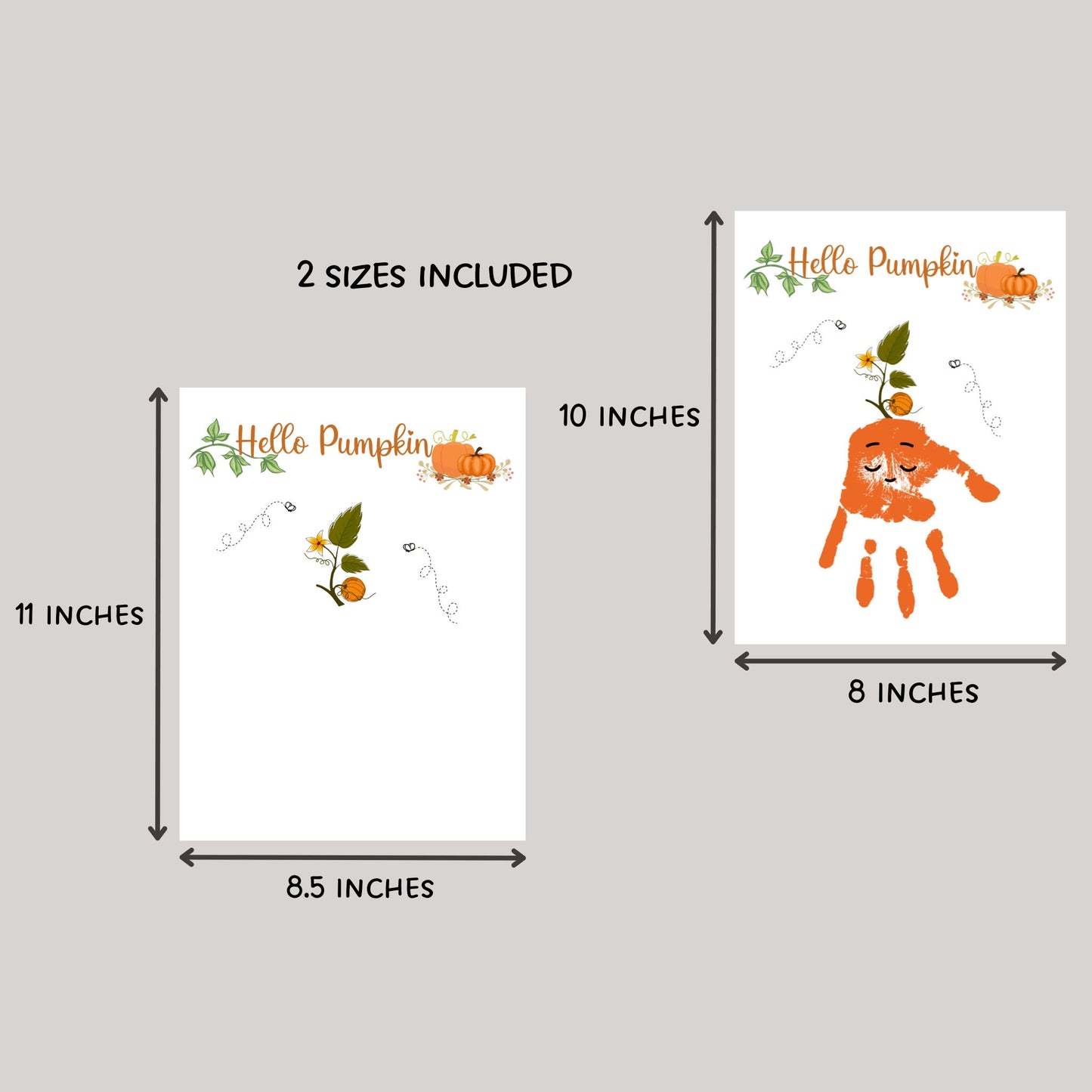 Fall Handprint Crafts Printable, DIY Autumn Art For Baby Toddler Kids, Memory Keepsake, Preschool Daycare Activity, Seasonal Gift Card Ideas