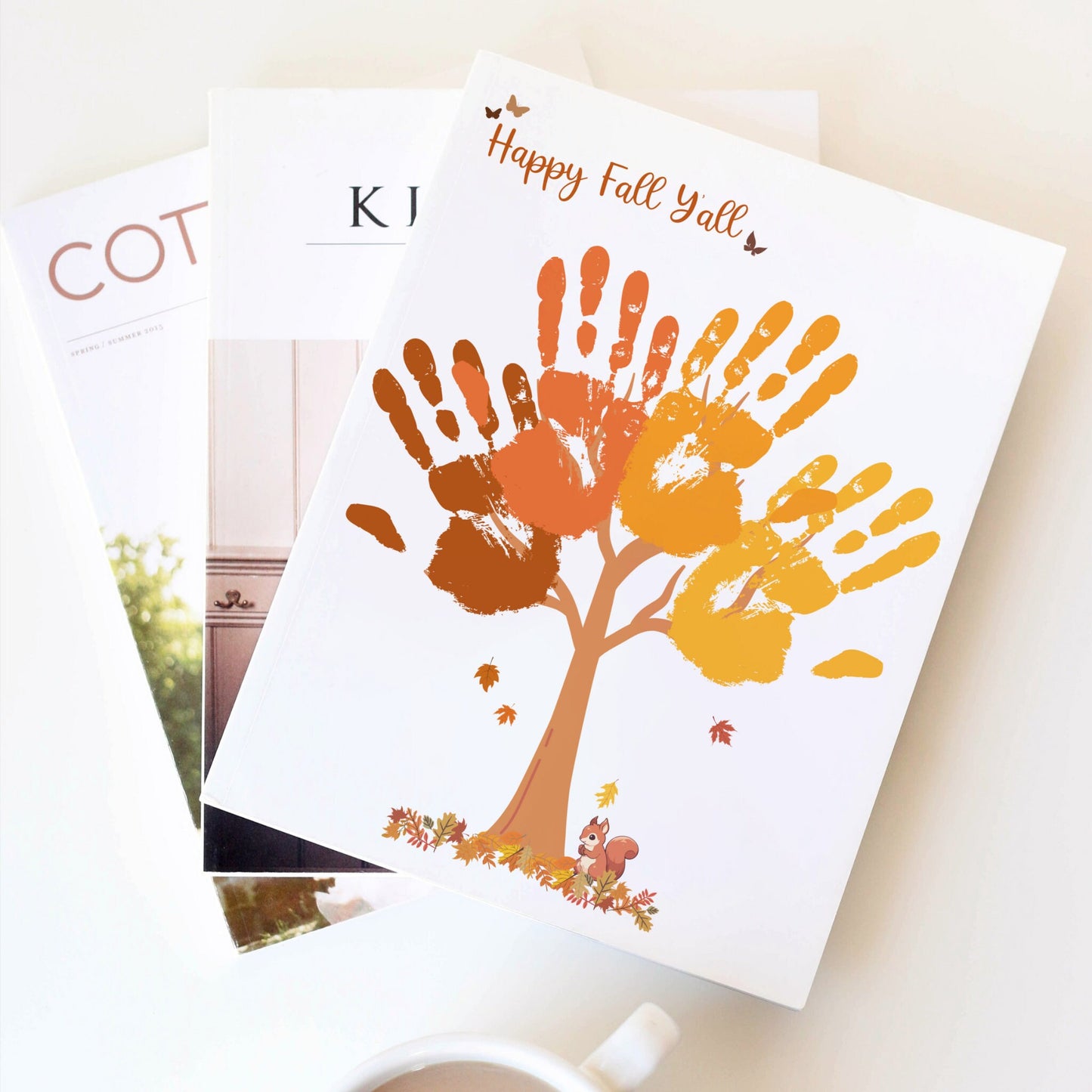 Fall Handprint Crafts Printable, DIY Autumn Art For Baby Toddler Kids, Memory Keepsake, Preschool Daycare Activity, Seasonal Gift Card Ideas