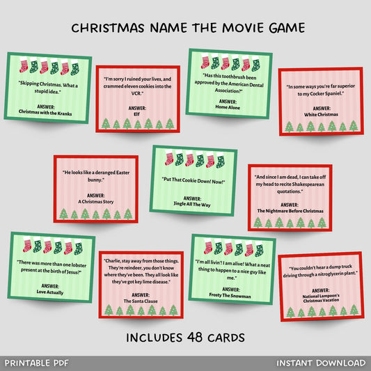 Christmas Name The Movie Game Printable, Family Feud Game, Christmas Party Game, Office Party Game, Fun Holiday Family Game, Adults & Kids