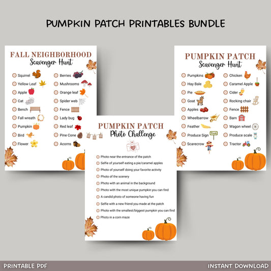 Pumpkin Patch Scavenger Hunt Printable, Fall Neighborhood Scavenger Hunt, Pumpkin Patch Photo Challenge, Fall Outdoors Scavenger Hunt Kids