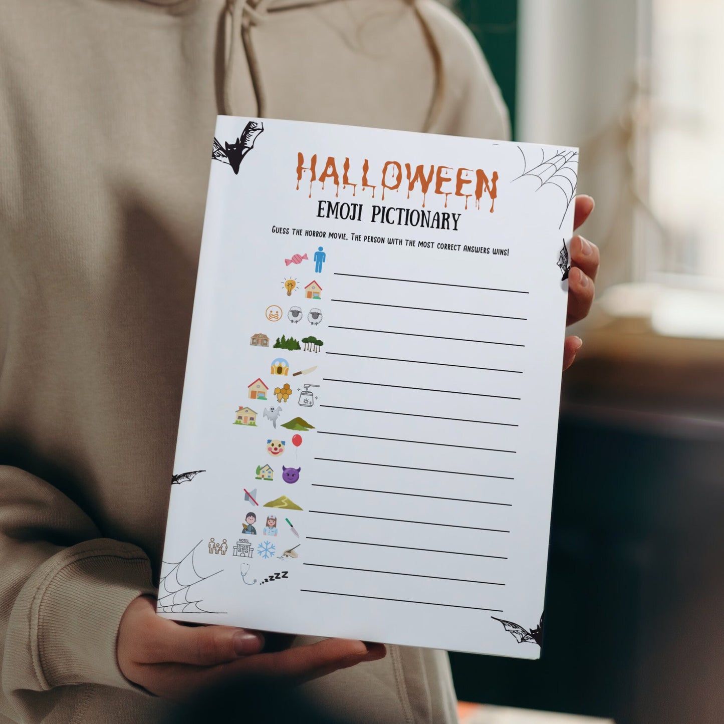 Halloween Party Games Printable, Party Games Bundle Teens/Adults, Halloween Theme Fun Party Games, Teen Party Games, Emoji Pictionary Quiz