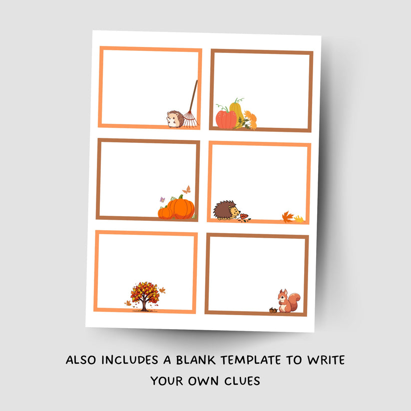 Fall Scavenger Hunt For Kids Printable, Indoor Outdoor Autumn Treasure ...
