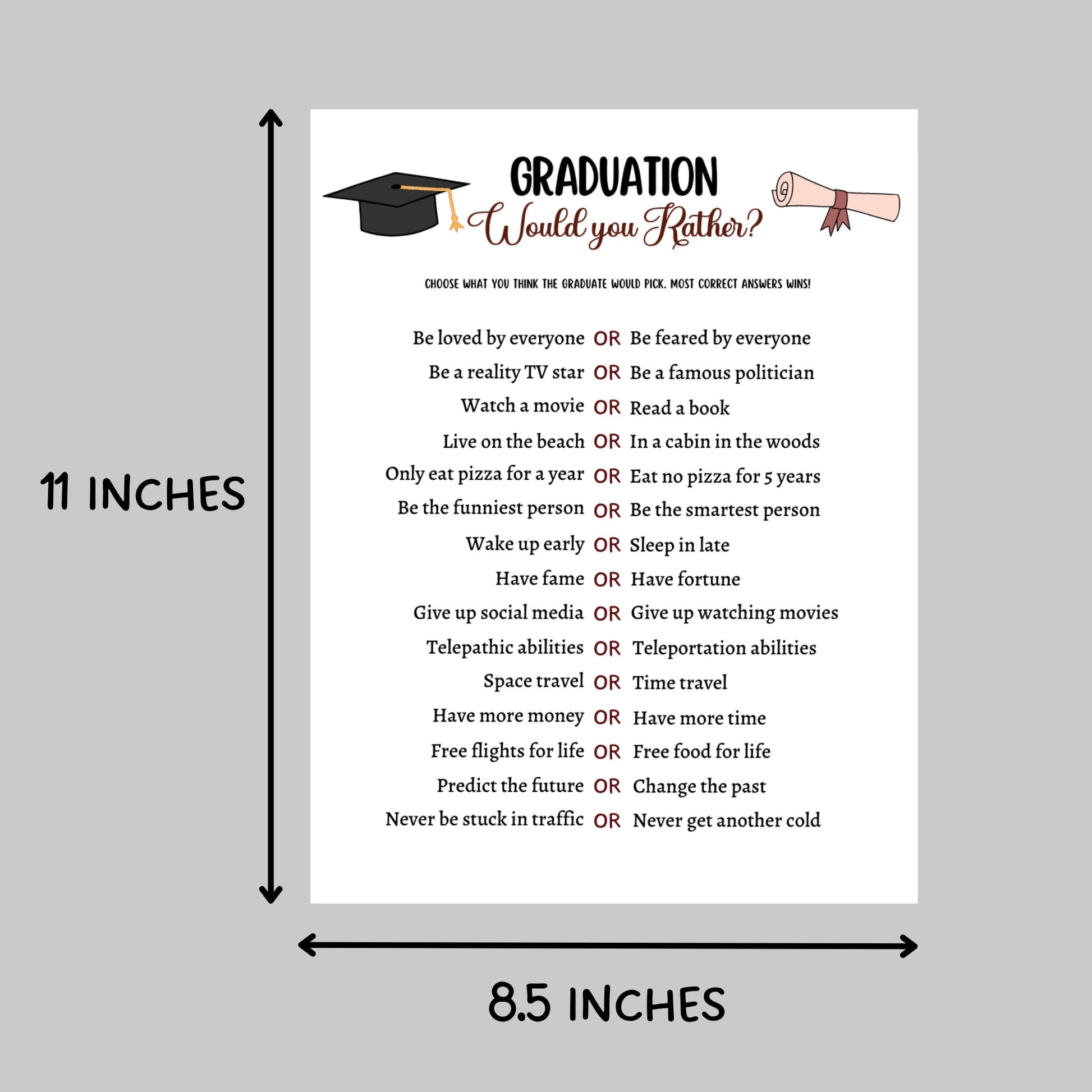 Graduation Party Games Printable, High School Senior Grad Party Games, College Graduation Day Activity, Fun Graduation Ideas Class of 2023