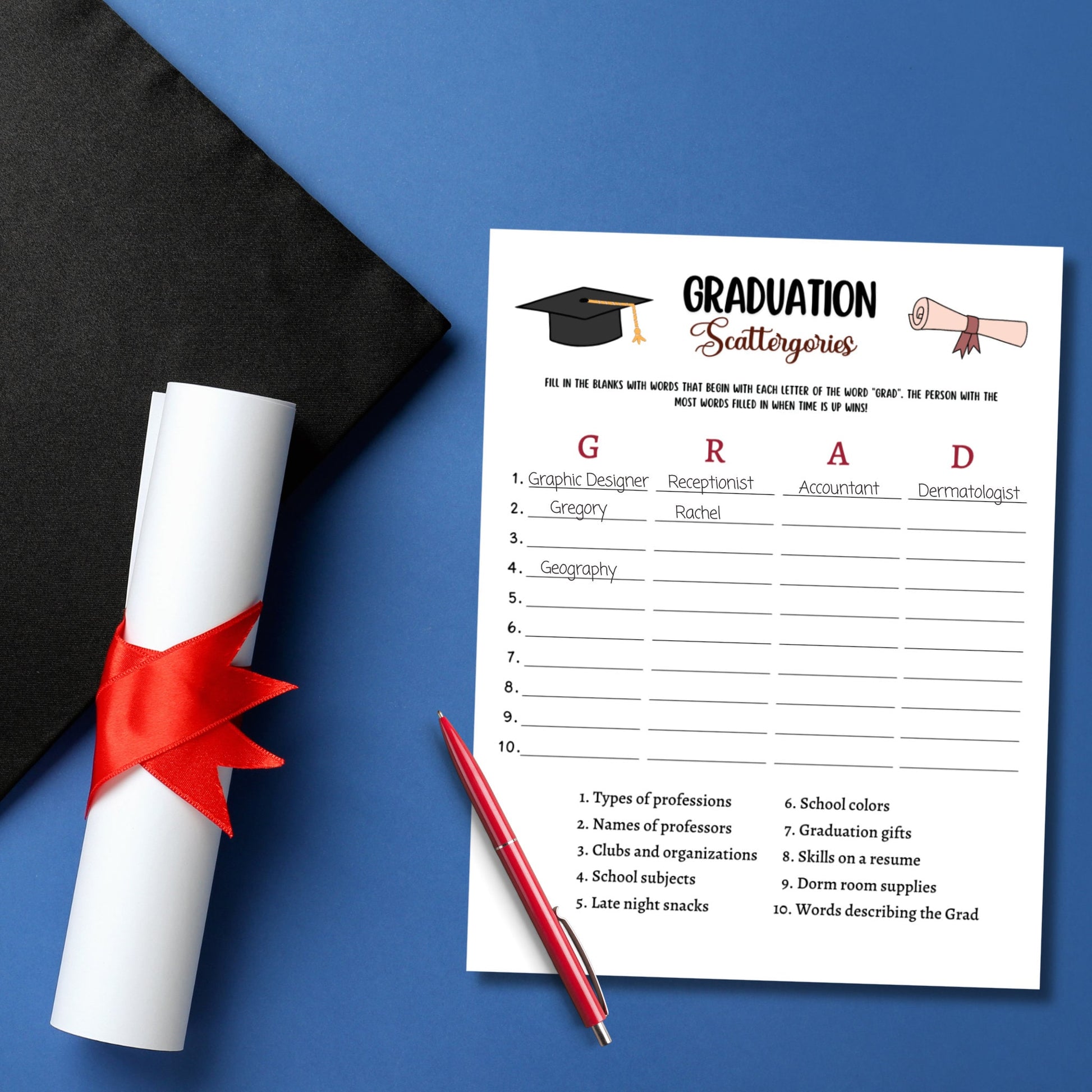 Graduation Party Games Printable, High School Senior Grad Party Games, College Graduation Day Activity, Fun Graduation Ideas Class of 2023