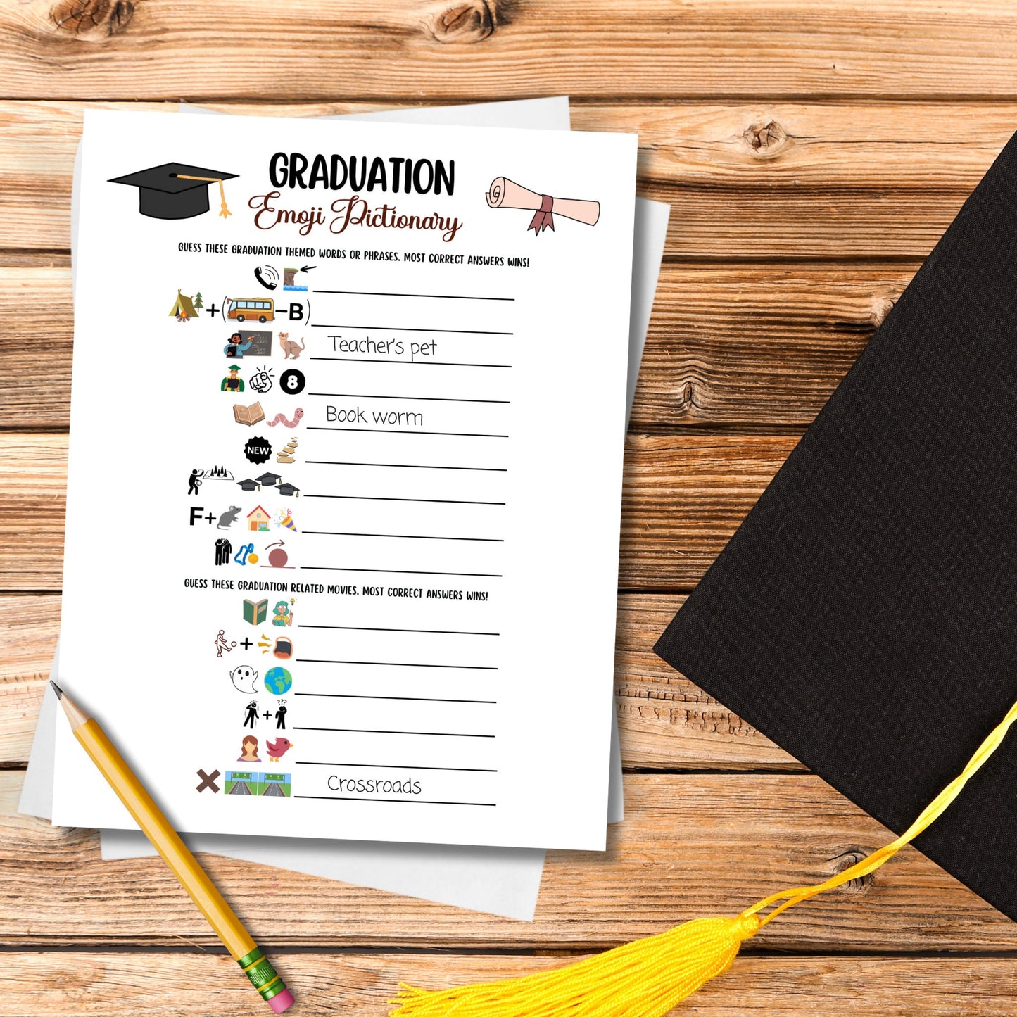 Graduation Party Games Printable, High School Senior Grad Party Games, College Graduation Day Activity, Fun Graduation Ideas Class of 2023