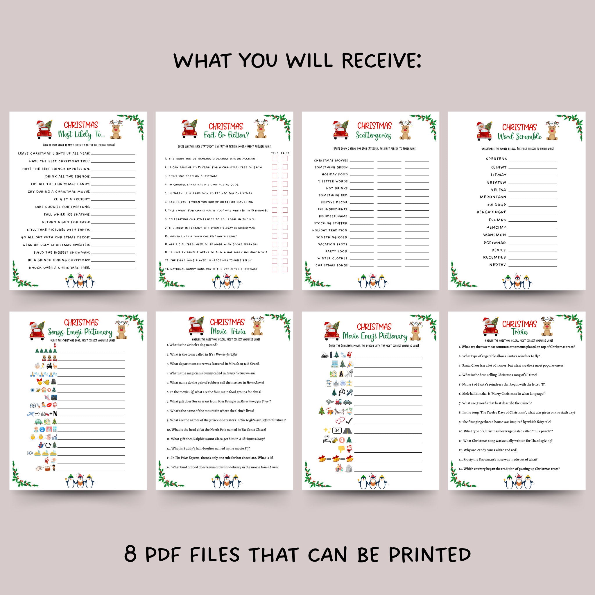 Christmas Party Games Printable Scribbled LLC