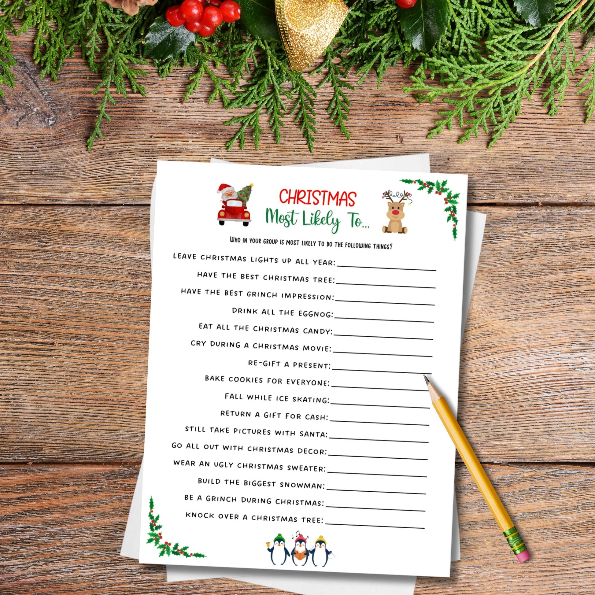 Christmas Game Bundle Printable, Family Christmas Games, Office Party Christmas Games, Fun Holiday Games, Xmas Party Games, Kids & Adults