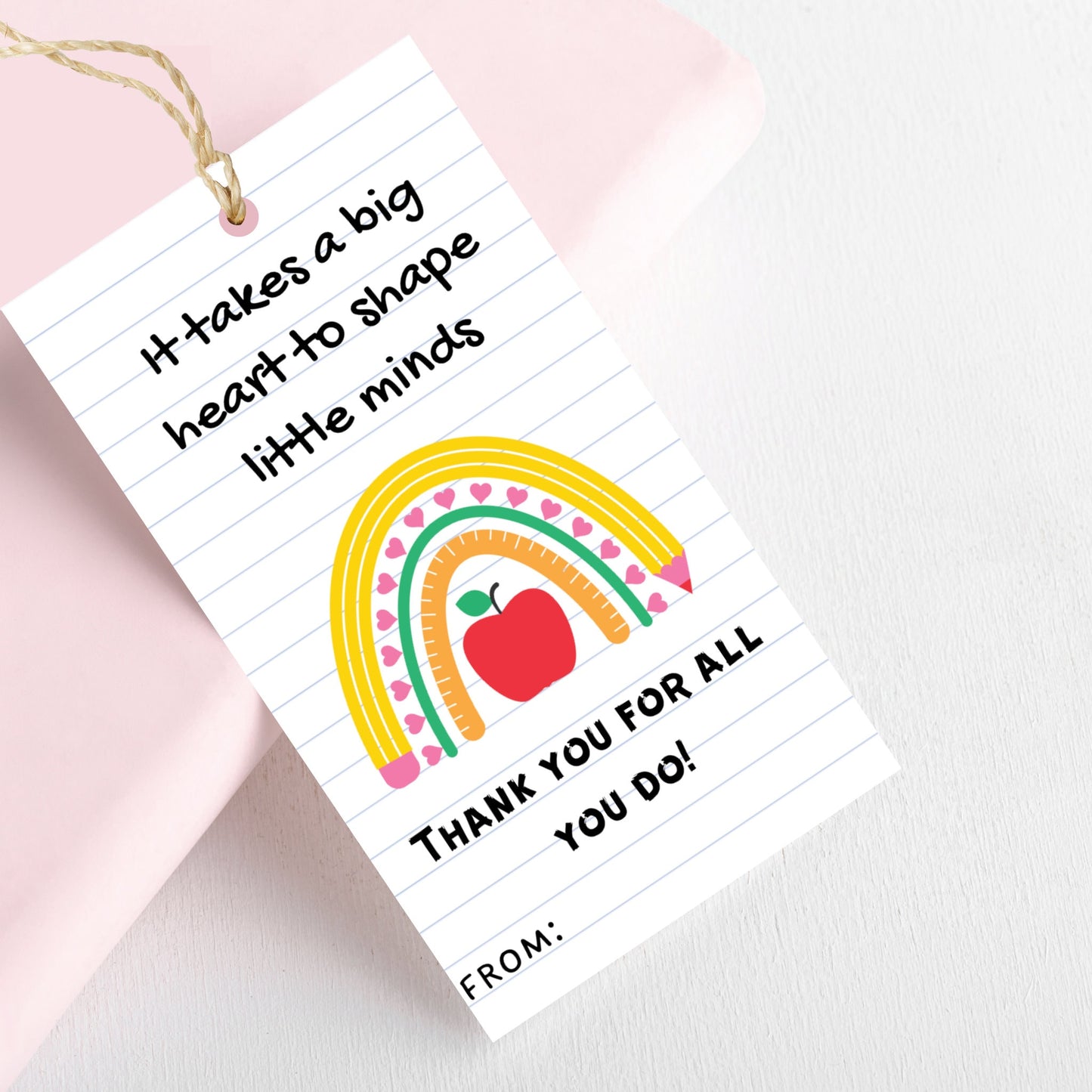 Teacher Thank You Gift Tags Printable, End of School Year Gift, Teacher Appreciation Gift Tag, Teacher Gift from PTO, Gift for Teacher
