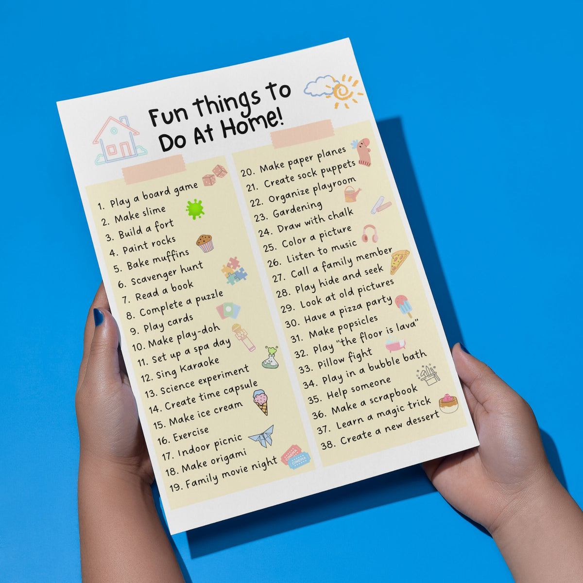 Fun Routine Chart Play Routine Chart For Kids, Fun Home Activities Printable – Scribbled LLC