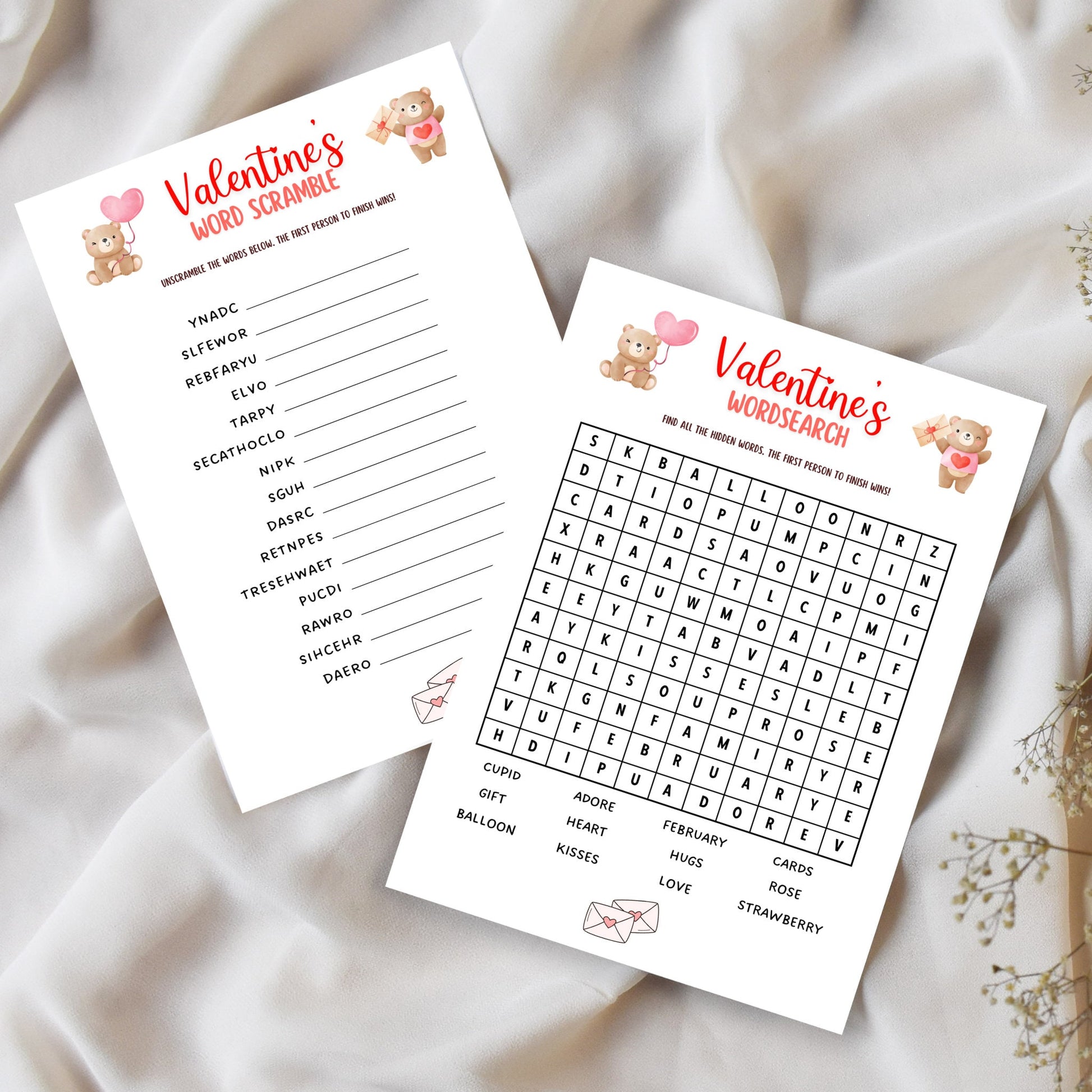 Valentine's Day Game Bundle For Kids Printable, Valentines Kid Games, Fun Family Games, Valentines Party Games, Valentine Classroom Activity