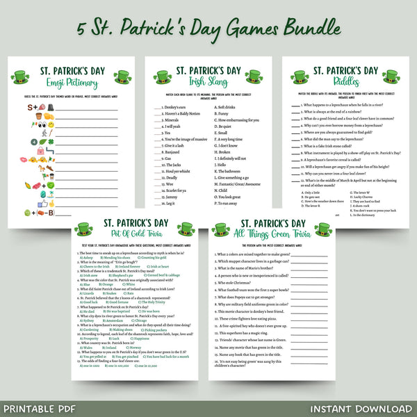 St Patricks Day Games Printable, Fun Irish Activity For Kids &amp; Adults ...