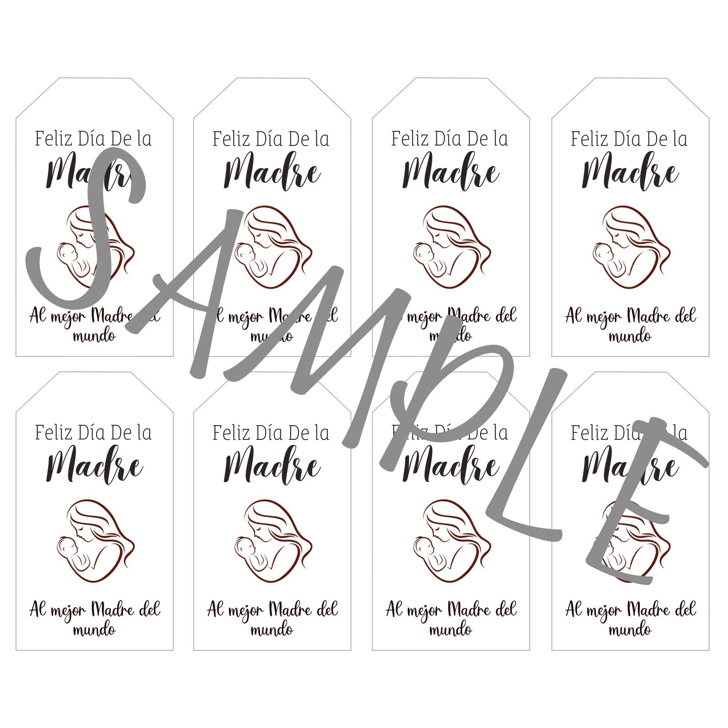 Spanish Happy Mothers Day Gift Favor Tag, Feliz Día Del Madre Tags, Printable Gift Tag, Gift for Mom, Happy Mothers Day Tag, Mom Gift Ideas