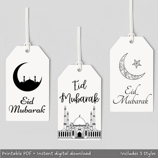 Make gift giving extra special with these printable simplistic and modern digital Eid Mubarak gift tags! Includes 3 different styles that are minimalistic! Simply purchase, download, print and gift away!