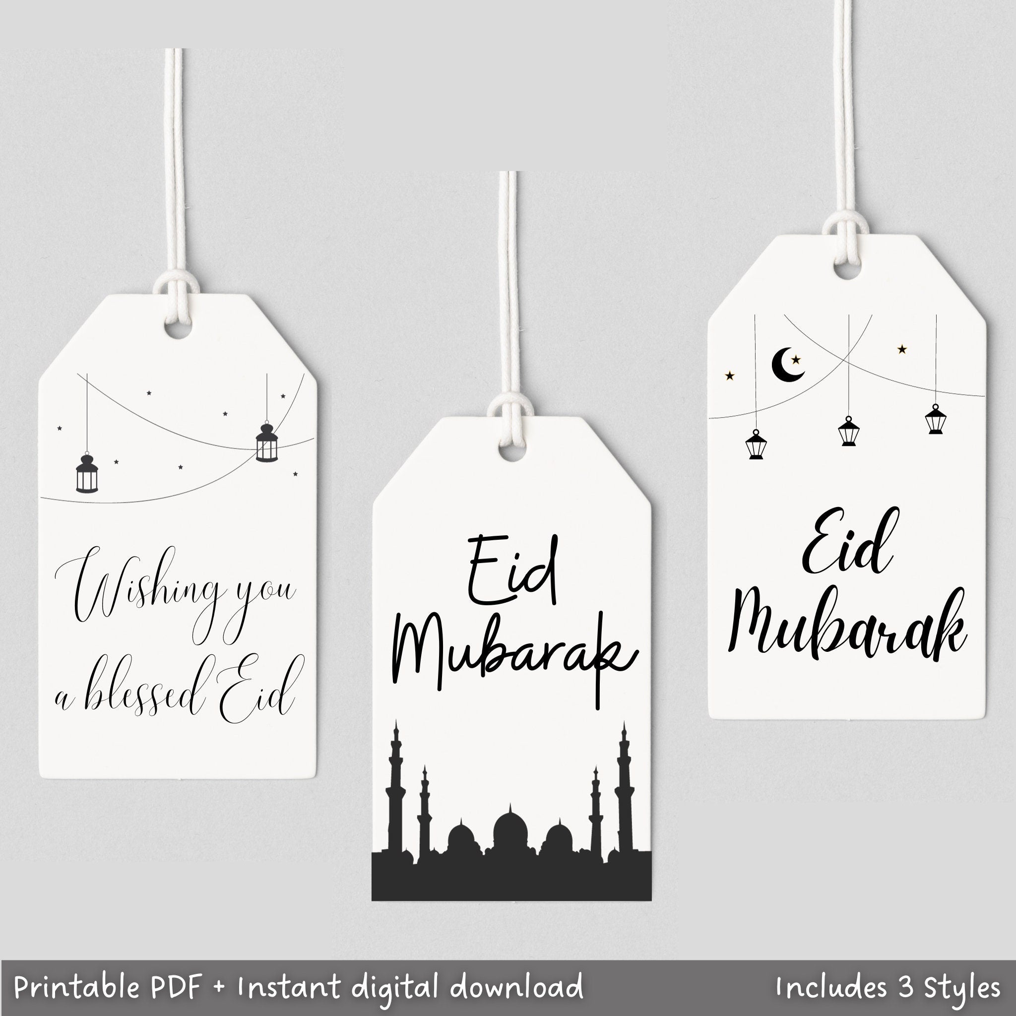 Eid Mubarak Gift Tags Printable, Ramadan Kareem Decor – Scribbled LLC