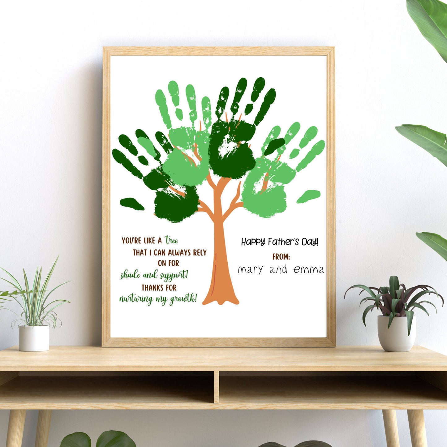 Father's Day Handprint & Footprint Art Printable, Gift for Dad from Kids, DIY Keepsake Craft Card, Dad Birthday Gift, Father's Day Gift Idea