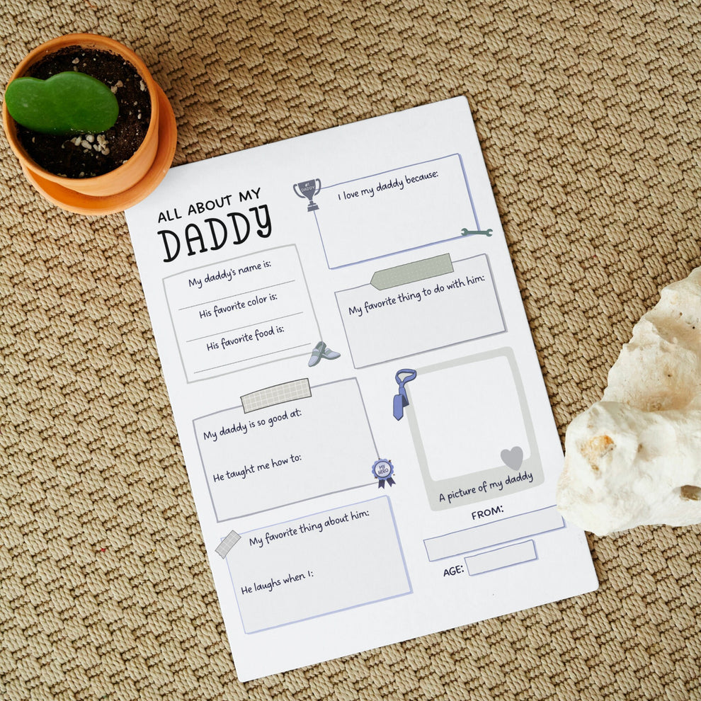 All About My Dad Printable, Fathers Day Questionnaire Gift Idea from K ...