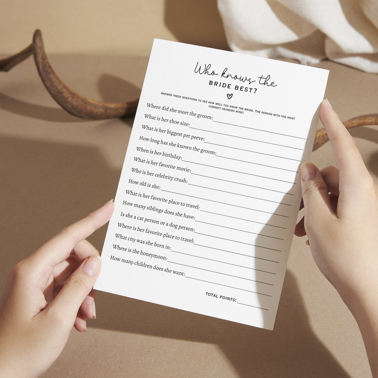 Who Knows The Bride Best Game Printable Bridal Shower Party Idea ...