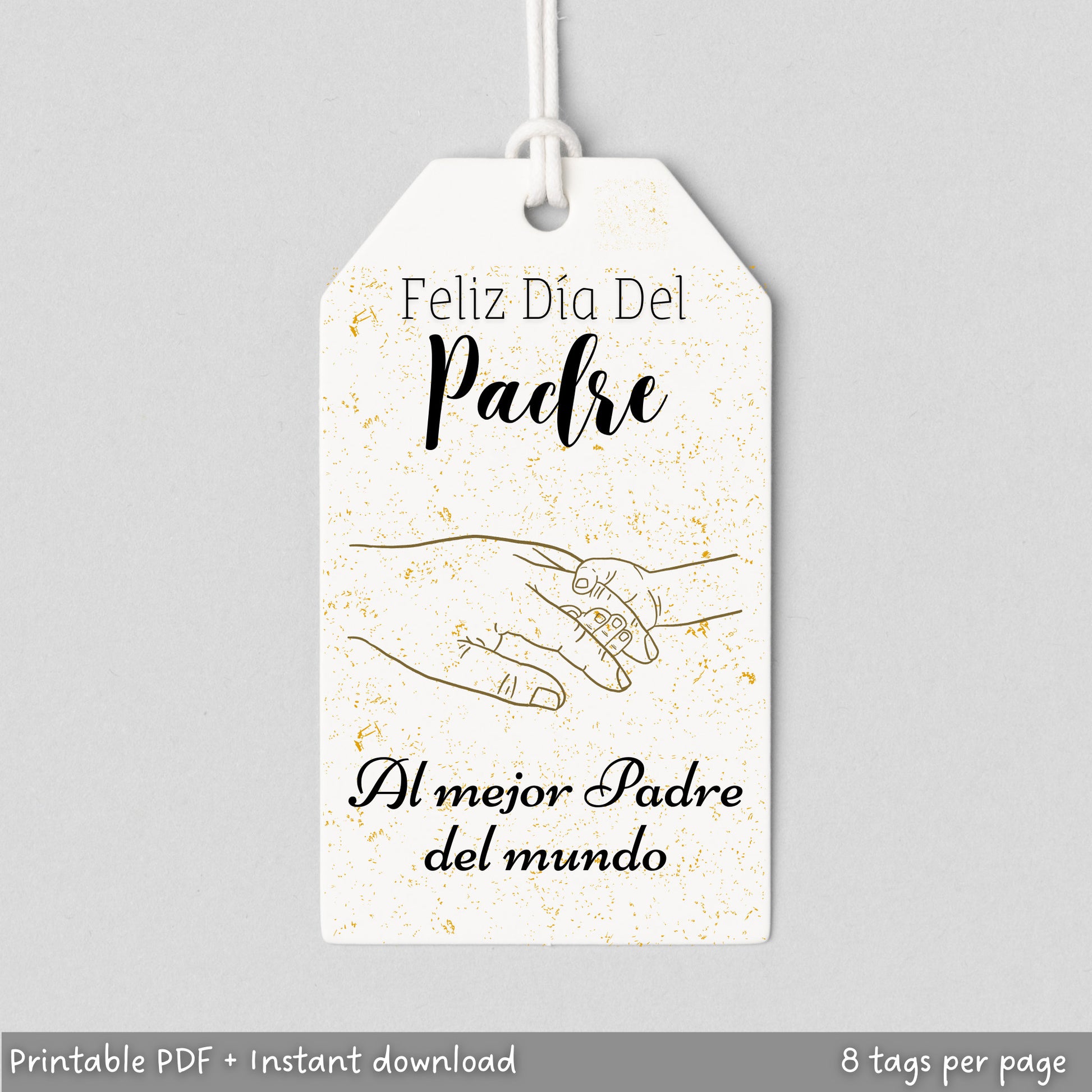 These Spanish Feliz Dia Del Padre Fathers Day Gift Tags are an instant digital download! Simply download, print, use a hole punch to put a ribbon in and gift away! These add a perfect finishing touch to your special and thoughtful gift for dad!