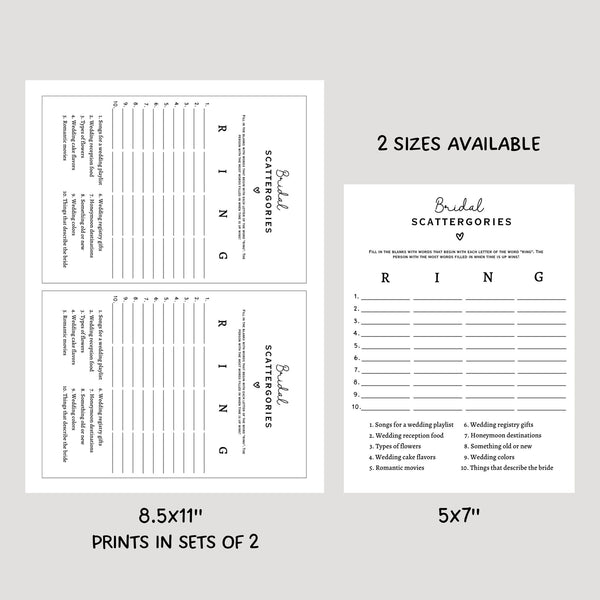Bridal Shower Party Games Printable, Bachelorette Party Ideas ...