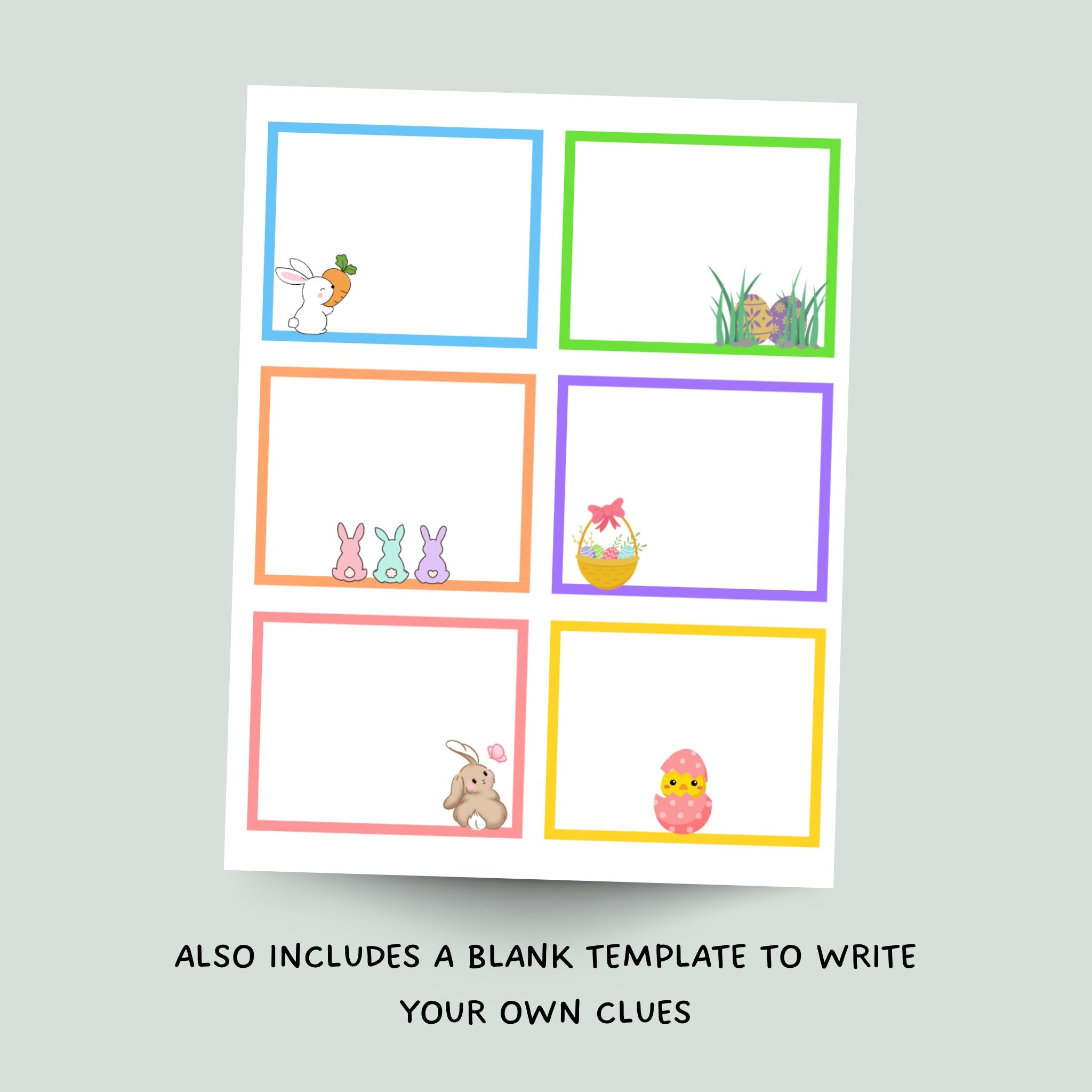 Easter Scavenger Hunt Printable, Indoor Outdoor Egg Hunt Clues ...