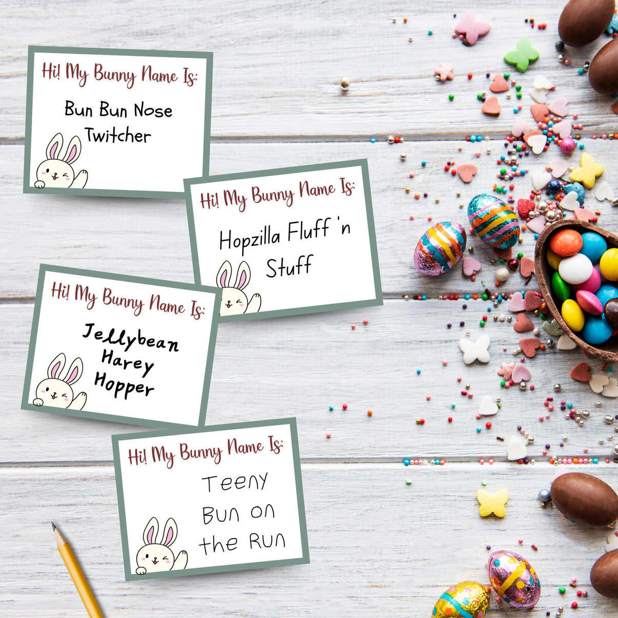 Whats Your Bunny Name Printable, Easter Party Game for Kids & Adults ...