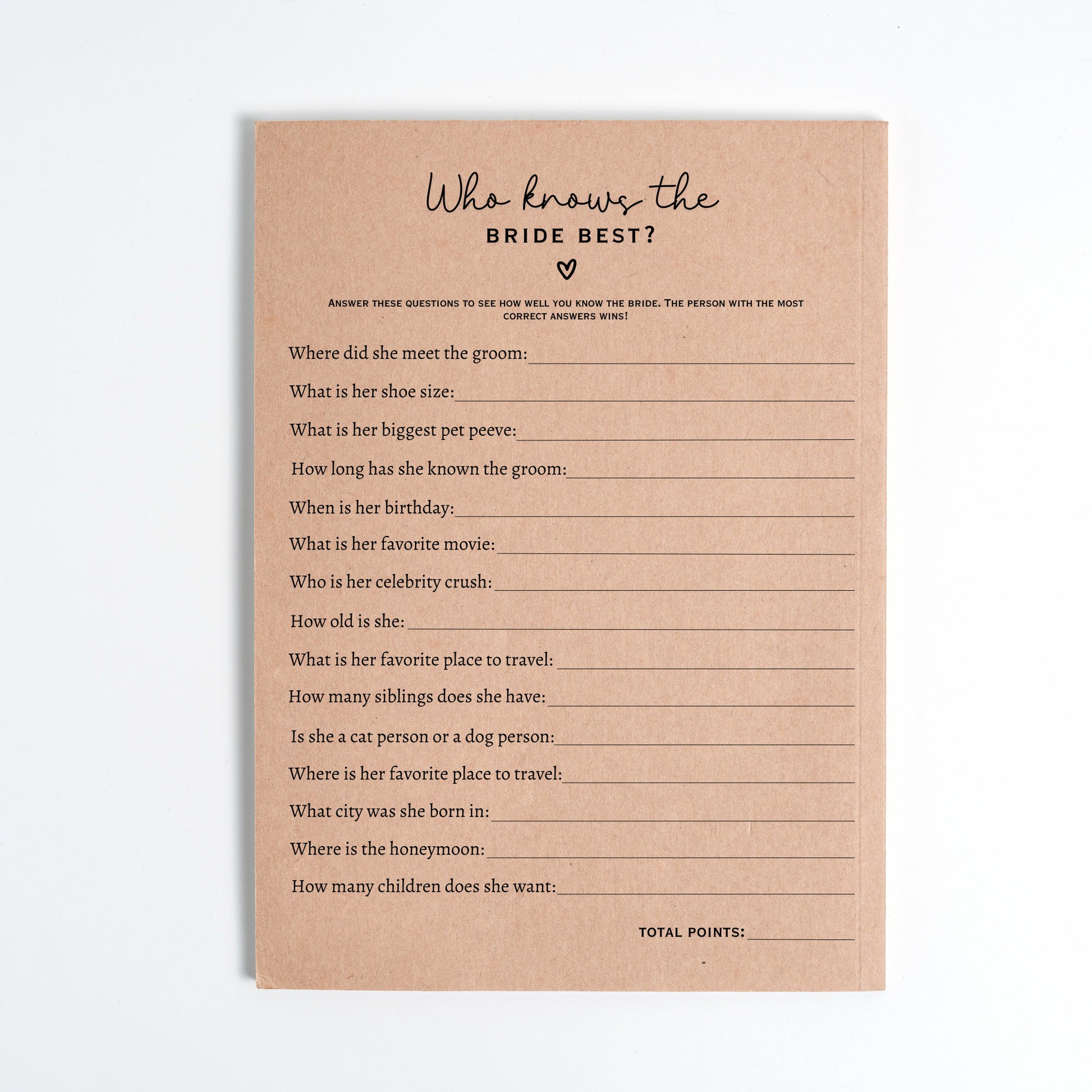 Who Knows The Bride Best Game, Printable Bridal Shower Game, How Well Do You Know The Bride, Wedding Shower Ideas, Minimalist Modern Game