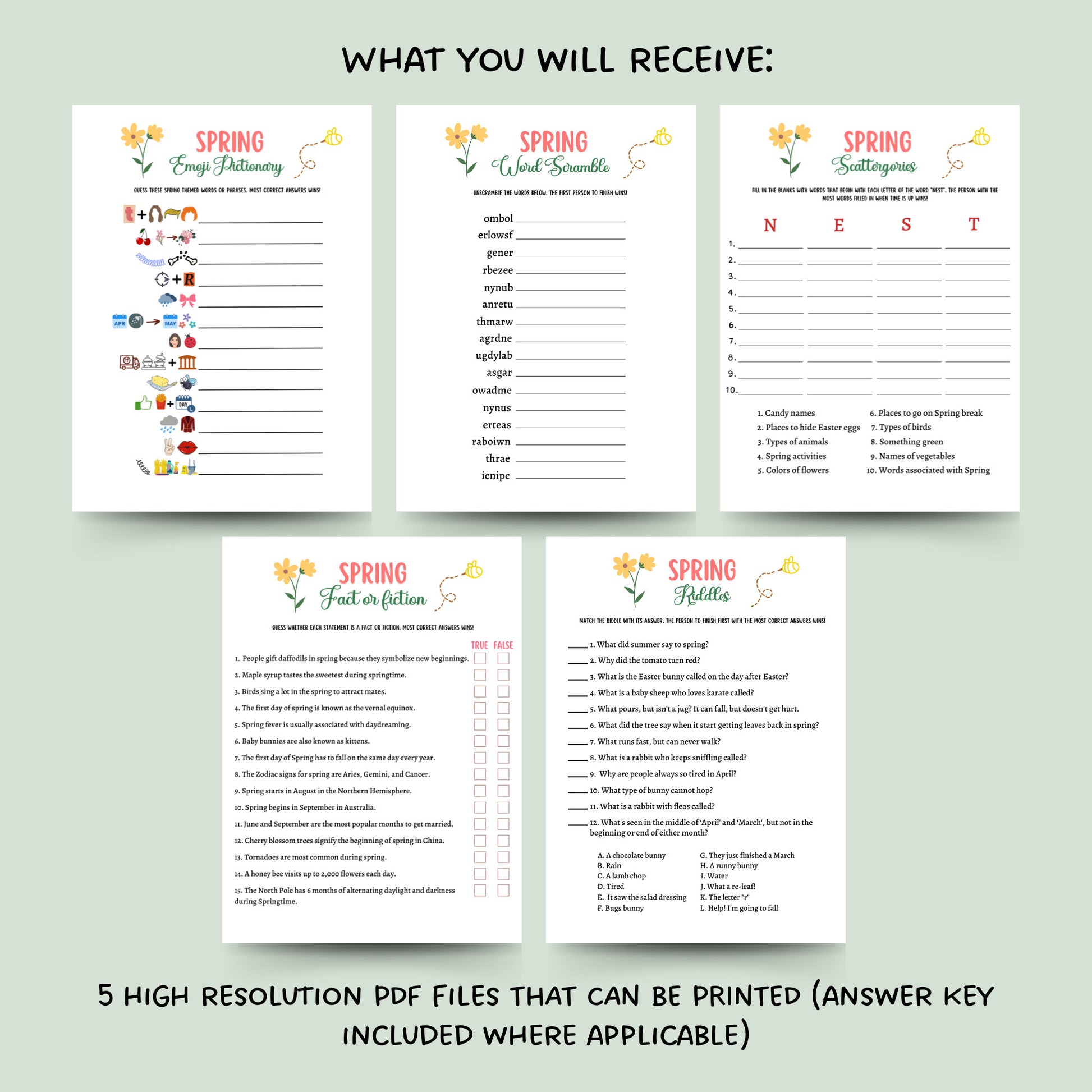 Spring Party Games Printable, Springtime Activities for Adults & Kids – Scribbled LLC spring-party-games-printable-springtime-activities-for-adults-kids-scribbled-llc