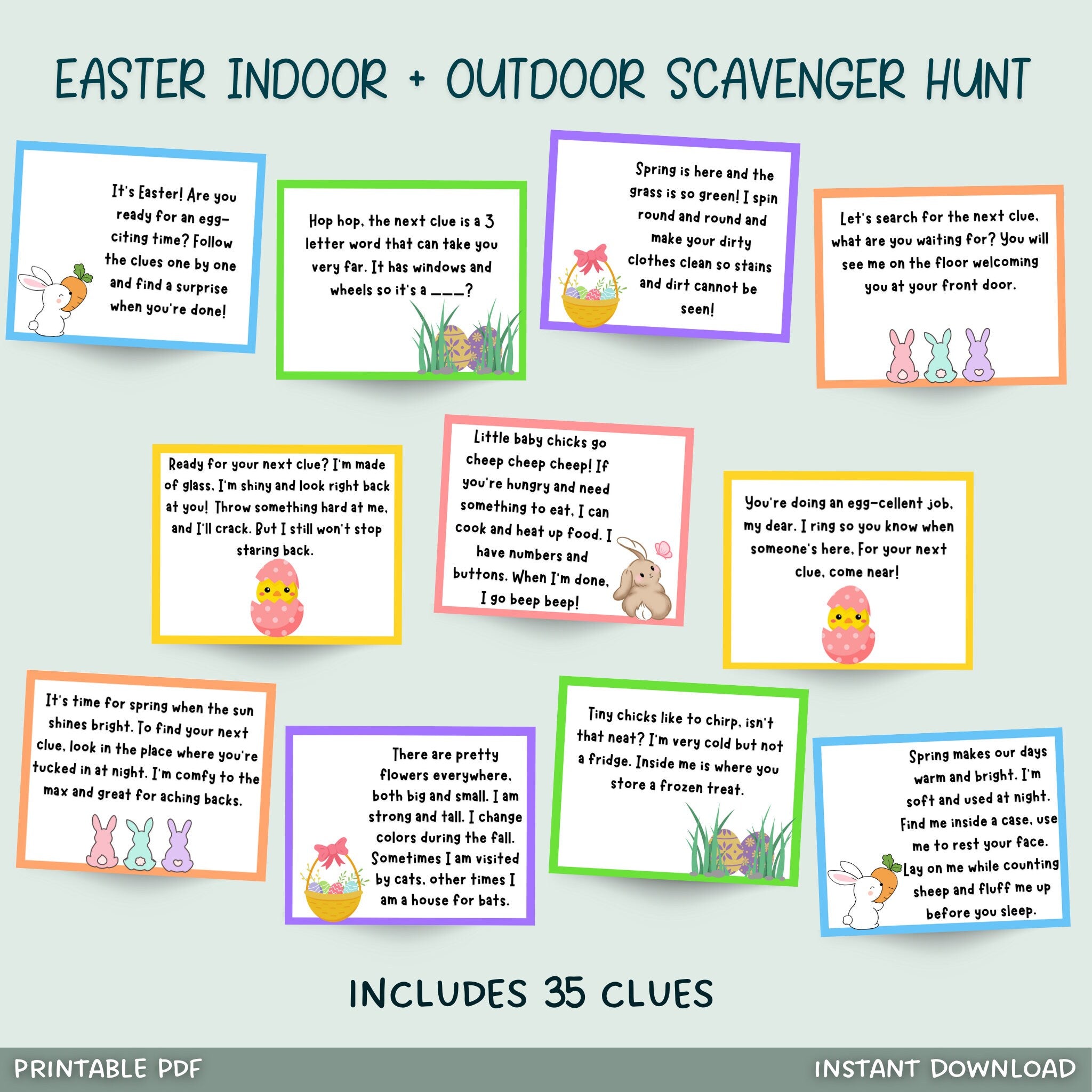 Easter Scavenger Hunt Clues
