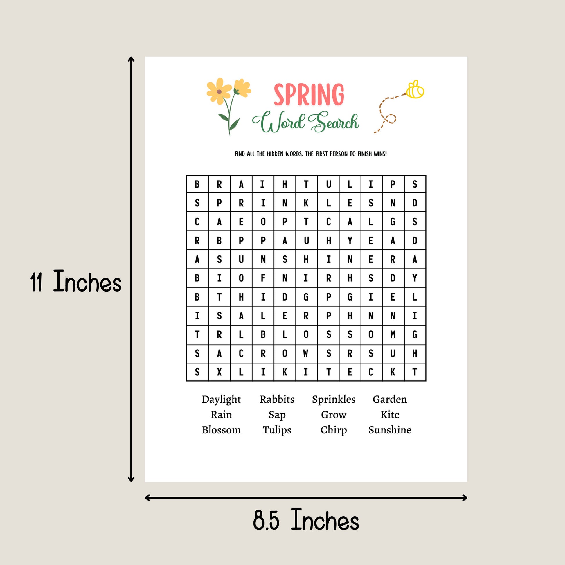Spring Word Search Game Printable, Spring Activity Adults and Kids, Springtime Unscramble Party Game, Fun Family Group Game, Classroom Game